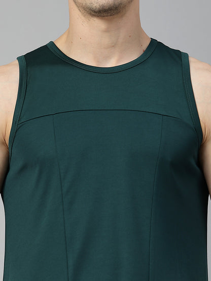 Men Dark Green Gym Sleeveless Sports Tanktop