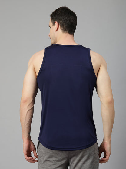 Men Navy Blue Gym Sleeveless Sports Tanktop