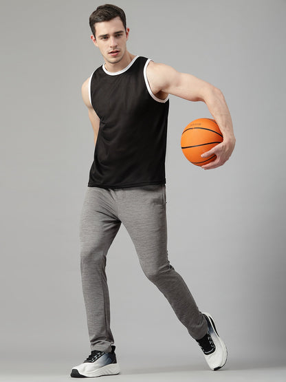 Men Black White Gym Sleeveless Sports Tanktop