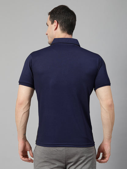 Men Regular Dry Fit Half Sleeve Polo T-Shirt Navy Blue