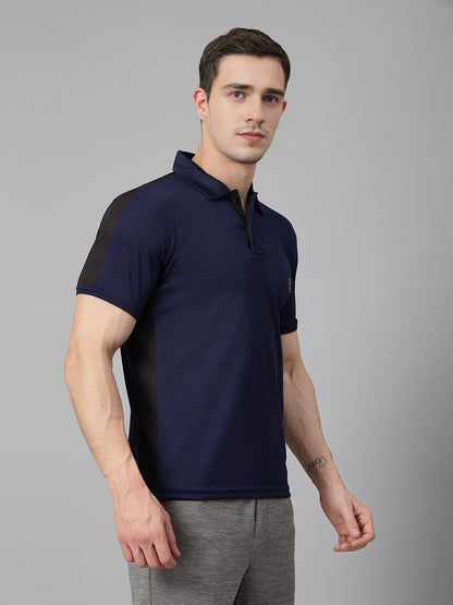 Men Regular Dry Fit Half Sleeve Polo T-Shirt Navy Blue