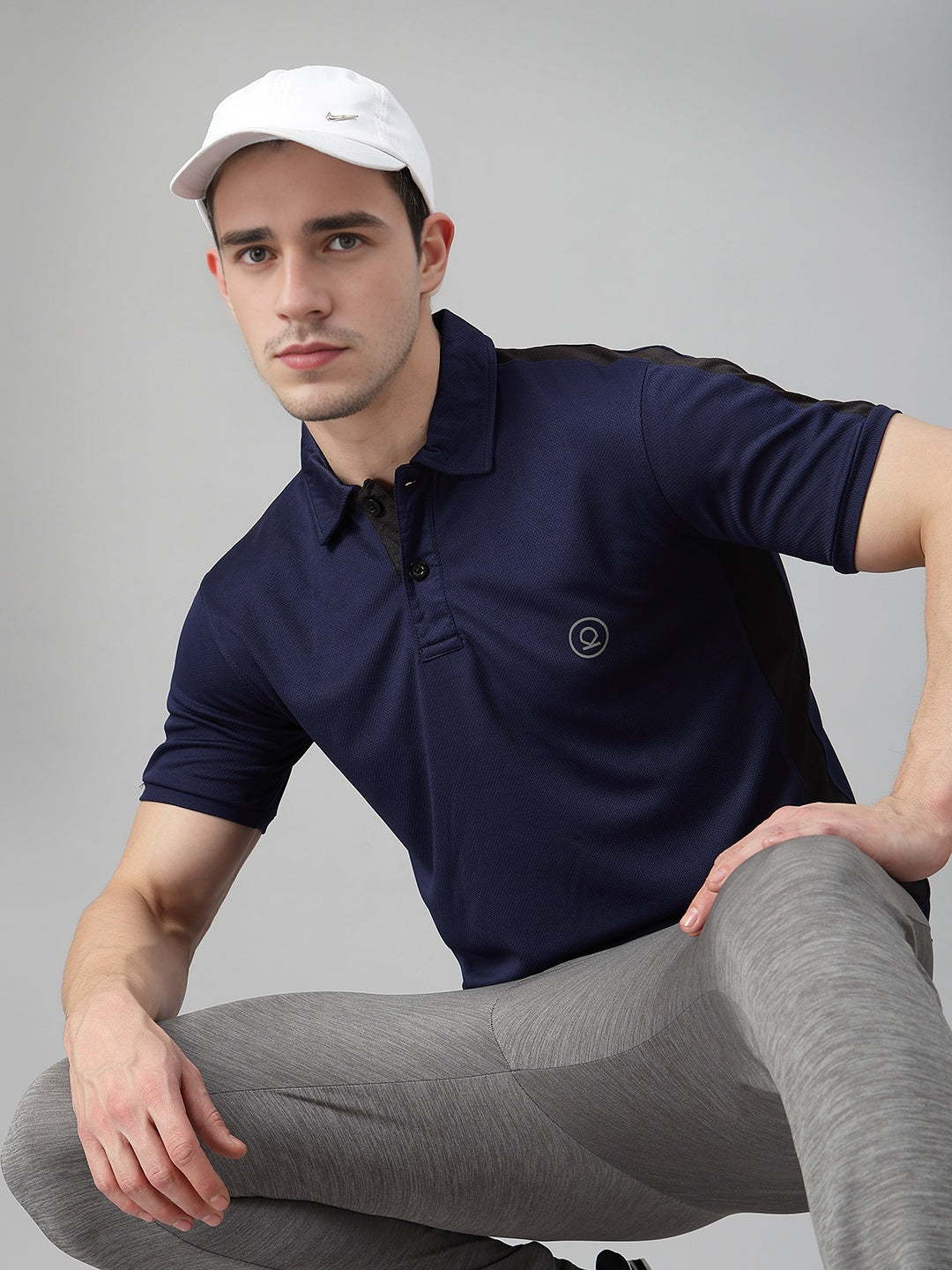 Men Regular Dry Fit Half Sleeve Polo T-Shirt Navy Blue