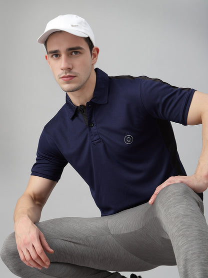 Men Regular Dry Fit Half Sleeve Polo T-Shirt Navy Blue