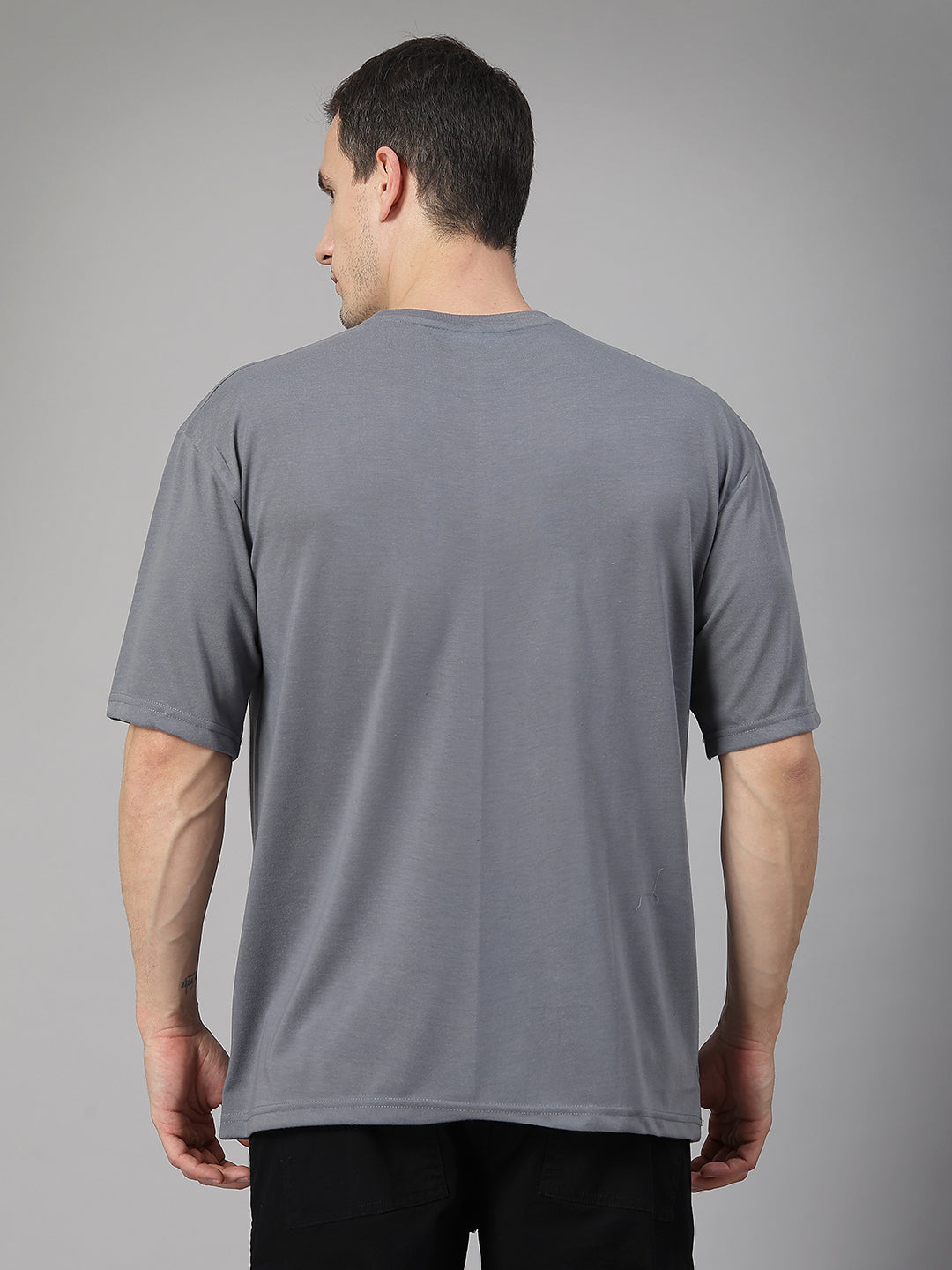 Men’s Oversized Relaxed Fit Cotton T-Shirt Slate Grey