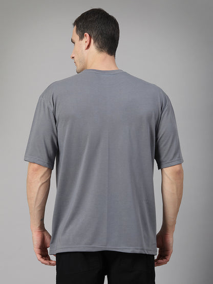 Men’s Oversized Relaxed Fit Cotton T-Shirt Slate Grey
