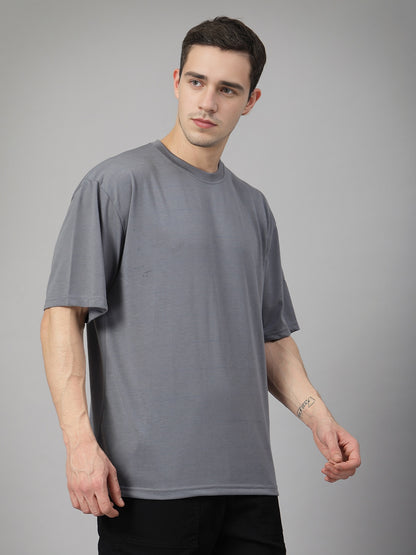 Men’s Oversized Relaxed Fit Cotton T-Shirt Slate Grey