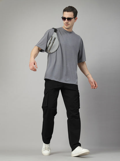 Men’s Oversized Relaxed Fit Cotton T-Shirt Slate Grey