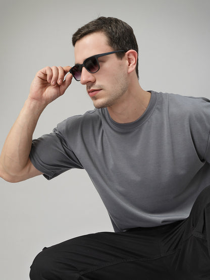 Men’s Oversized Relaxed Fit Cotton T-Shirt Slate Grey