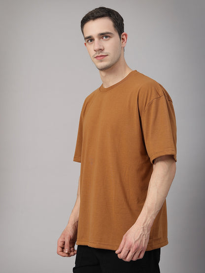 Men’s Oversized Relaxed Fit Cotton T-Shirt Golden Brown