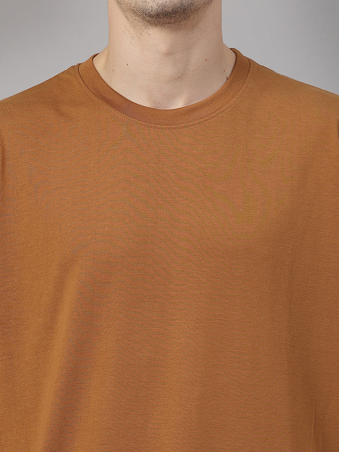Men’s Oversized Relaxed Fit Cotton T-Shirt Golden Brown