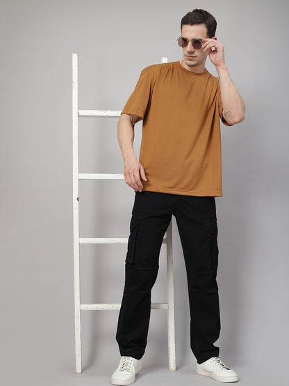 Men’s Oversized Relaxed Fit Cotton T-Shirt Golden Brown