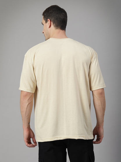 Men’s Oversized Relaxed Fit Cotton T-Shirt Beige