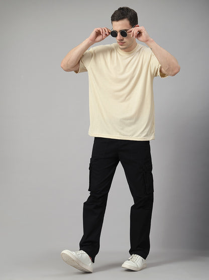 Men’s Oversized Relaxed Fit Cotton T-Shirt Beige