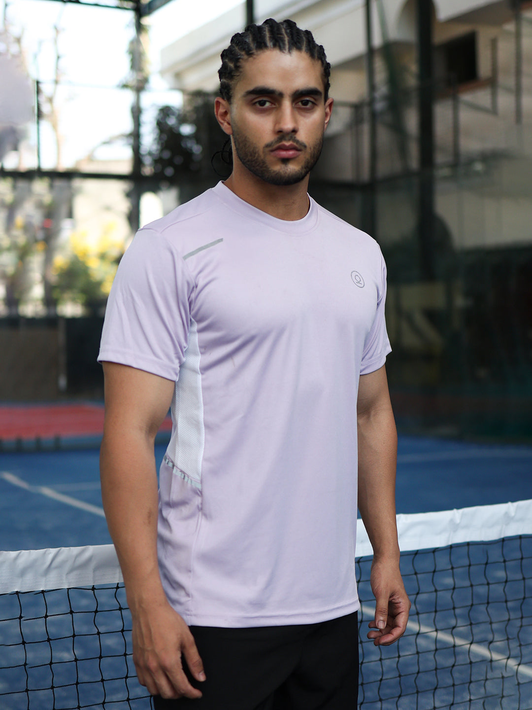 Men's Dry Fit Half Sleeve Gym T-Shirt Lavender