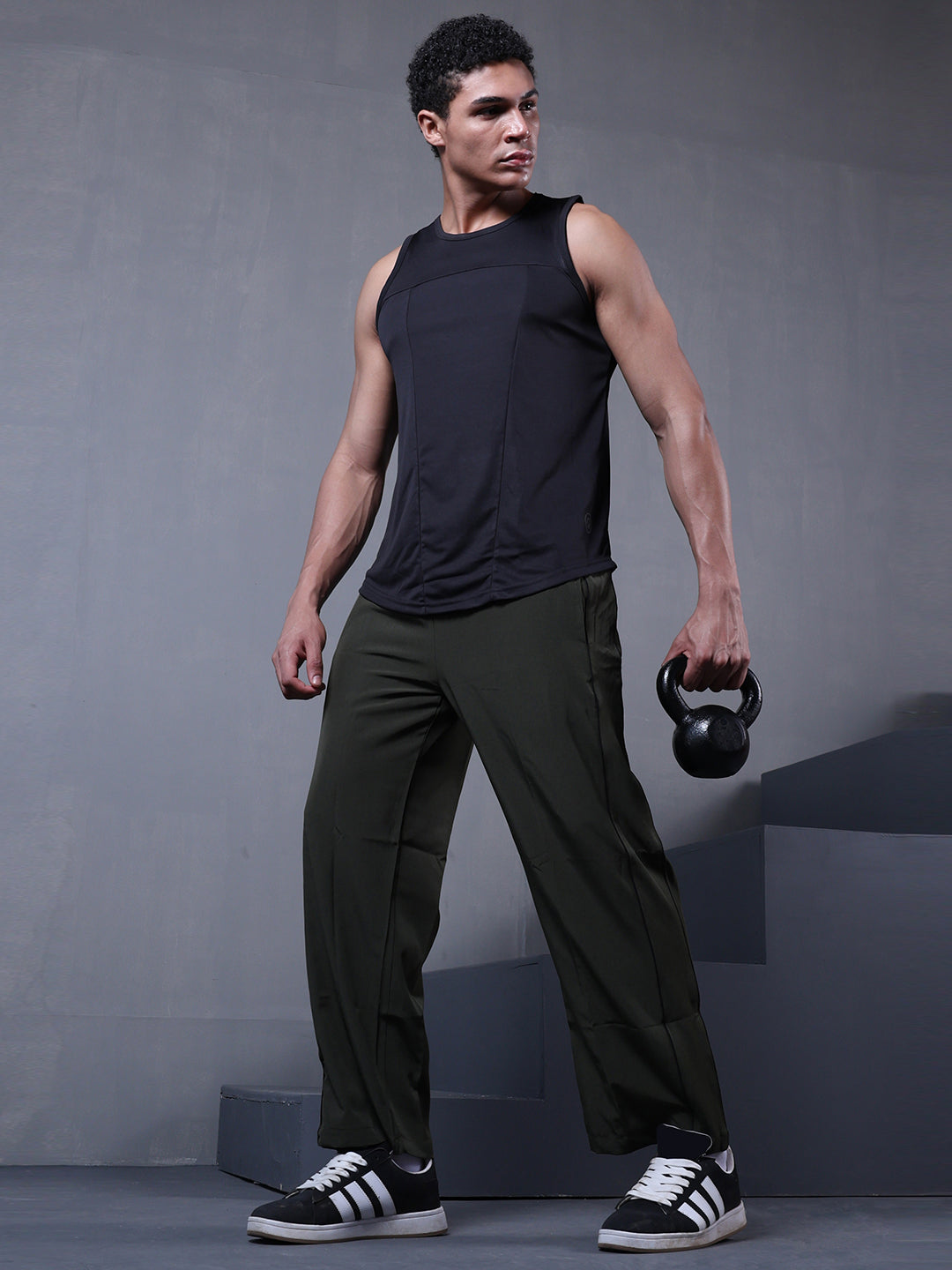 Men Black Gym Sleeveless Sports Tanktop