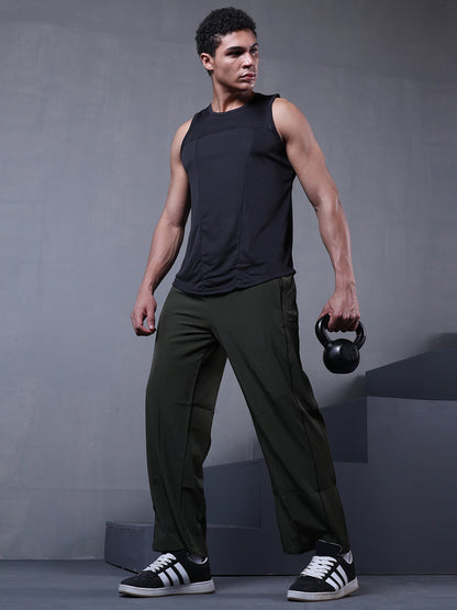 Men Black Gym Sleeveless Sports Tanktop