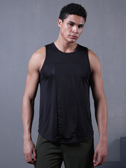 Men Black Gym Sleeveless Sports Tanktop
