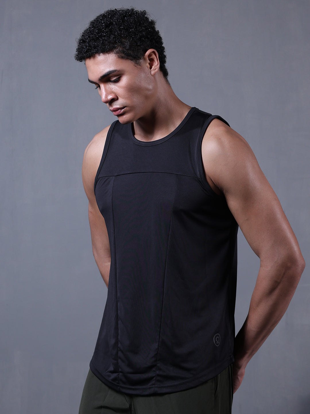 Men Black Gym Sleeveless Sports Tanktop