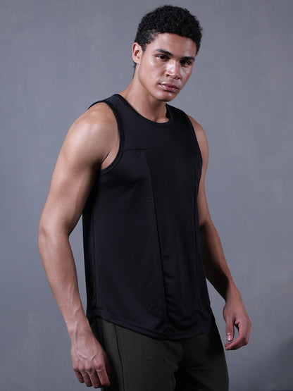 Men Black Gym Sleeveless Sports Tanktop