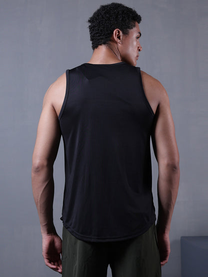 Men Black Gym Sleeveless Sports Tanktop