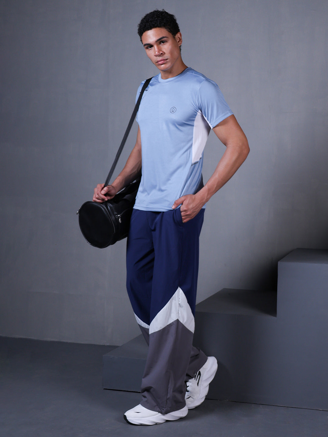 Men's Dry Fit Half Sleeve Gym T-Shirt Sky Blue