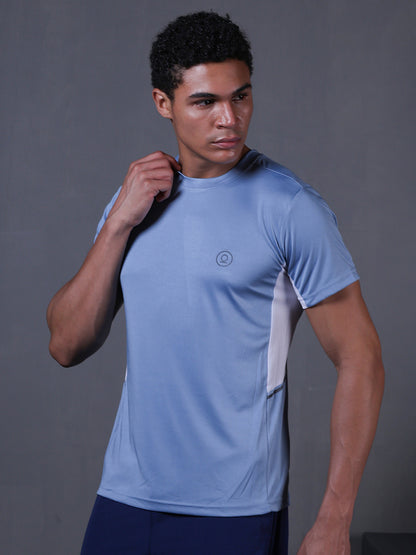 Men's Dry Fit Half Sleeve Gym T-Shirt Sky Blue