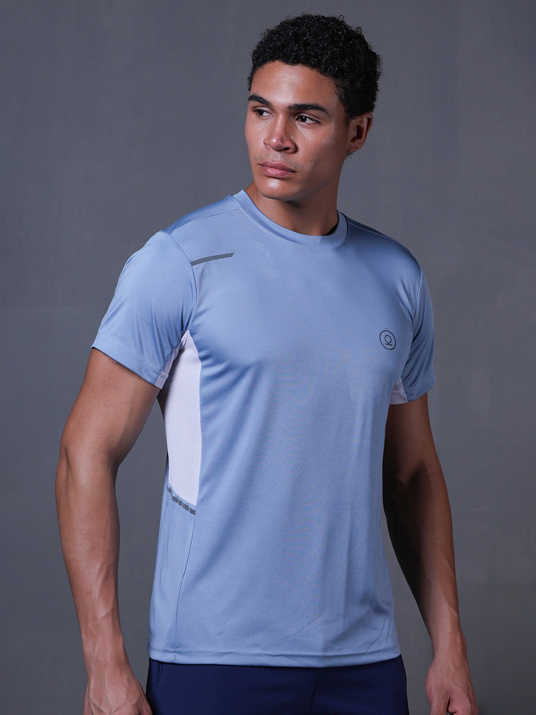 Men's Dry Fit Half Sleeve Gym T-Shirt Sky Blue