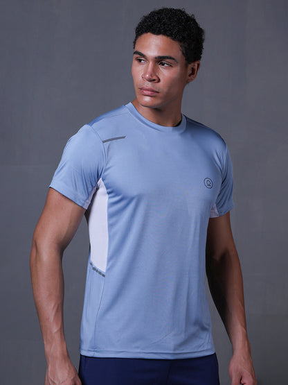 Men's Dry Fit Half Sleeve Gym T-Shirt Sky Blue