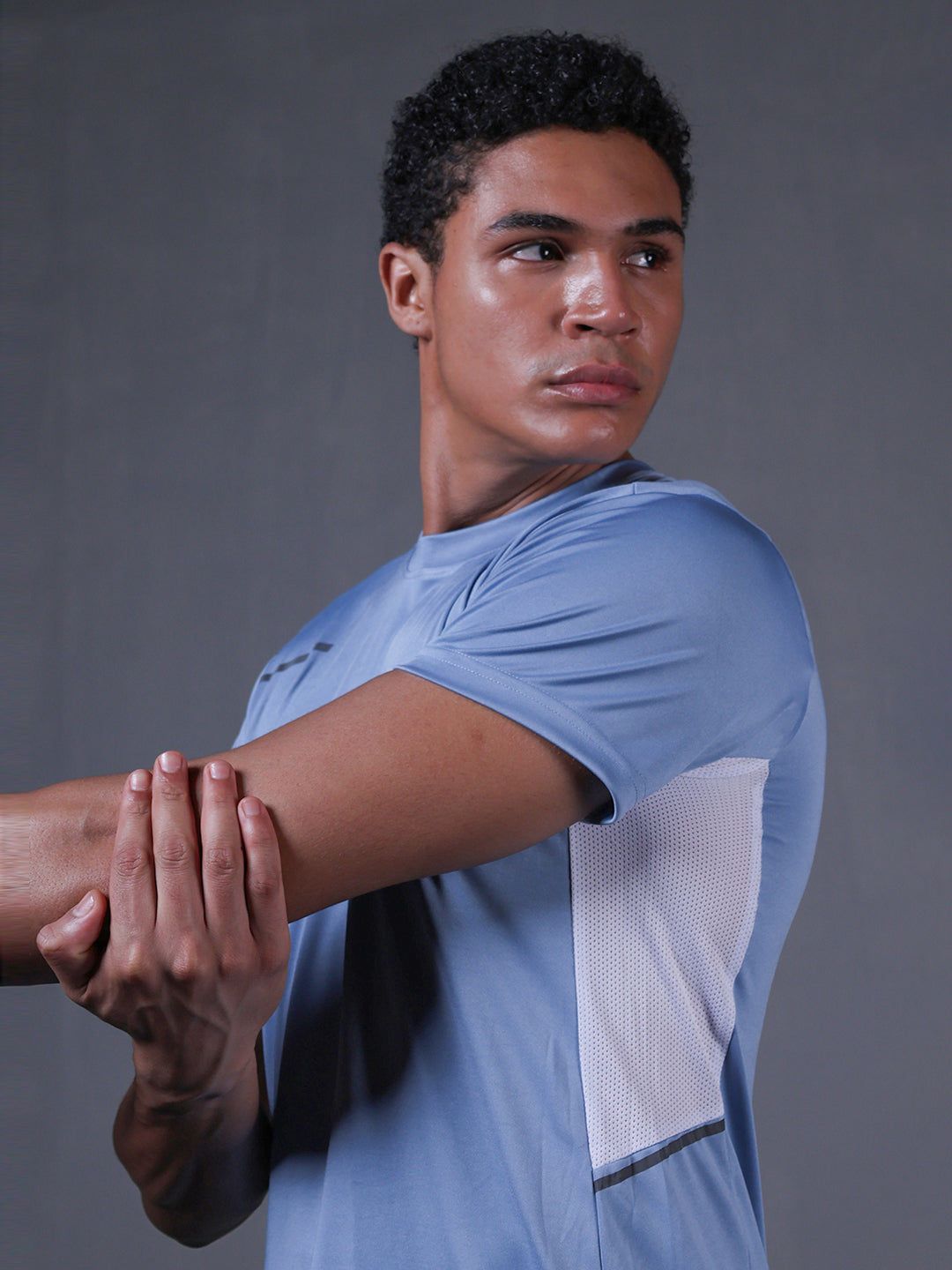 Men's Dry Fit Half Sleeve Gym T-Shirt Sky Blue