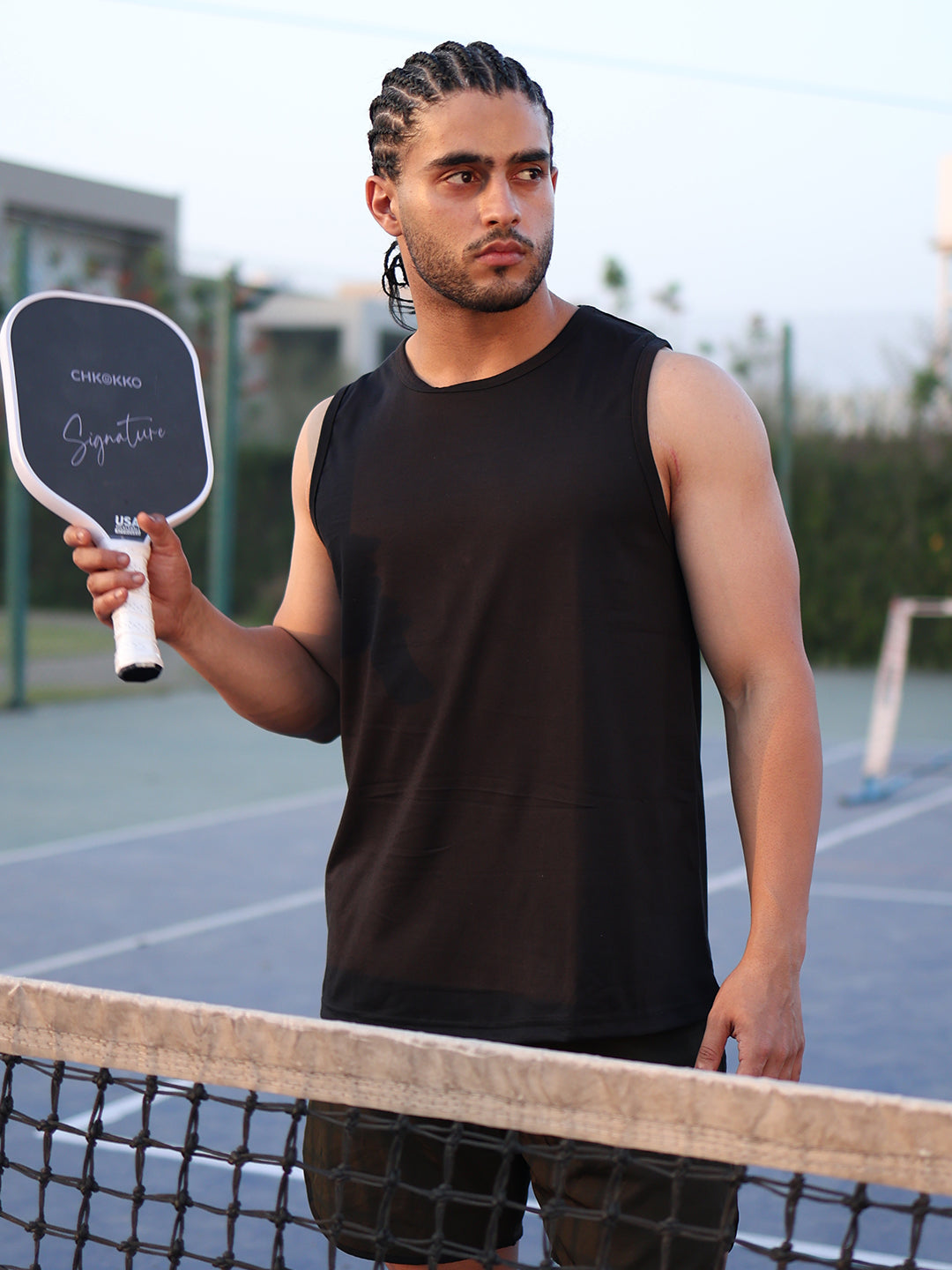 Men's Black Sleeveless Gym Tanktop