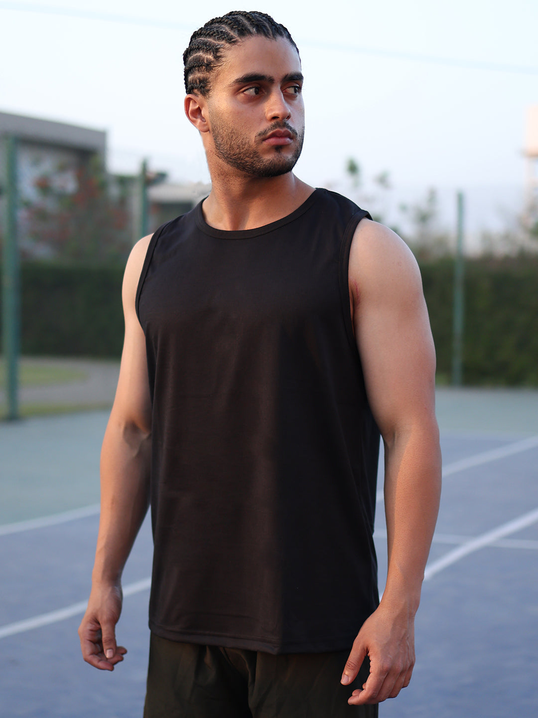 Men's Black Sleeveless Gym Tanktop