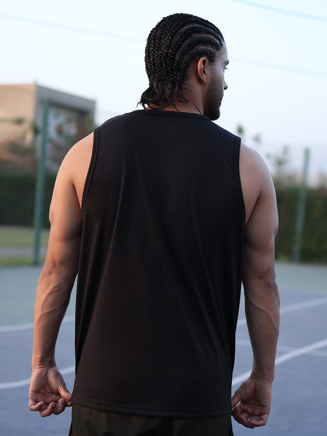 Men's Black Sleeveless Gym Tanktop