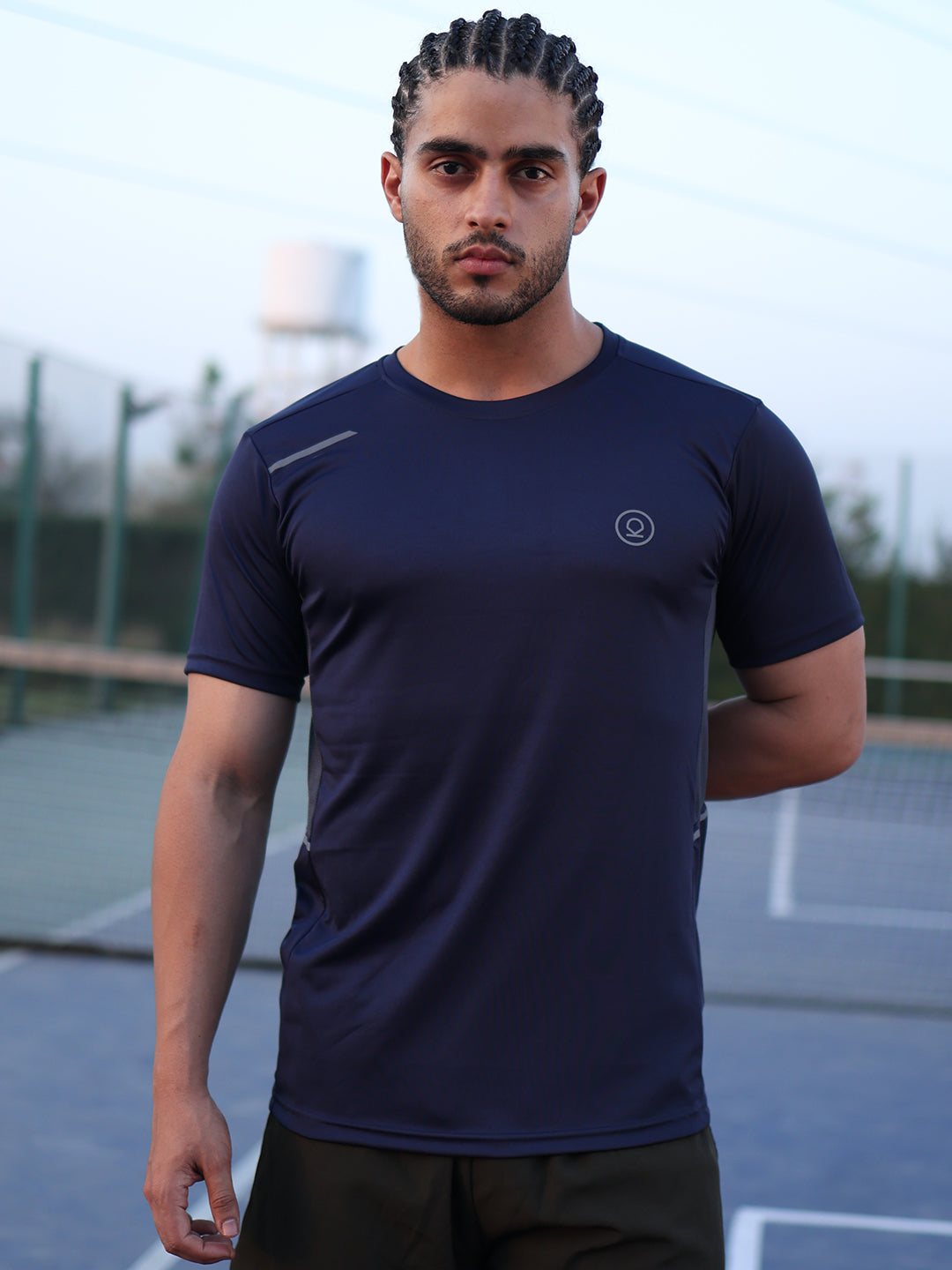 Men's Dry Fit Half Sleeve Gym T-Shirt Navy Blue