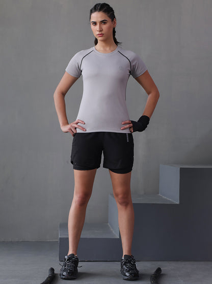 Women's Performance Compression T-Shirt Light Grey