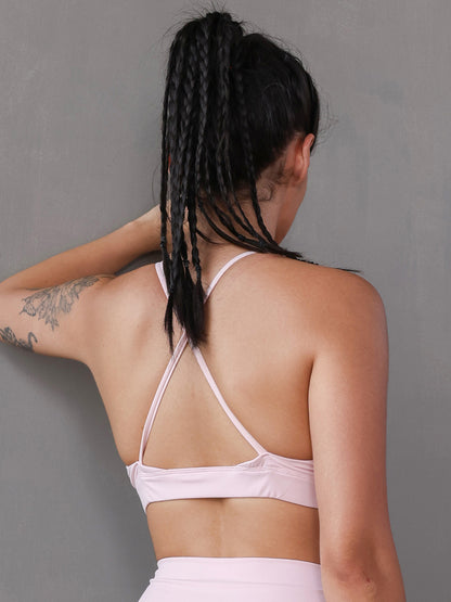 Women’s Seamless Stretch Sports Bra for Gym & Yoga Light Pink
