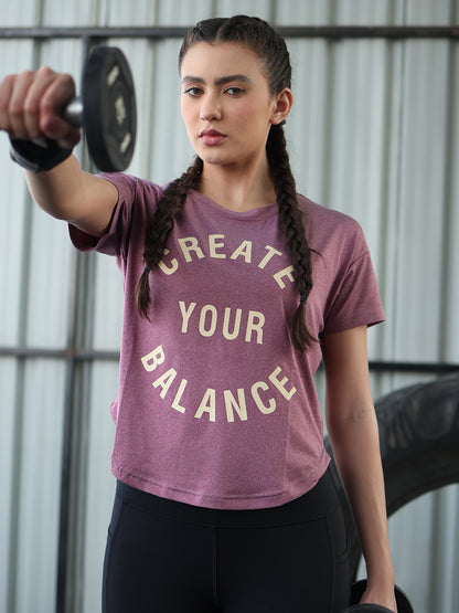 Women Round Neck Dry Fit Gym Sports Maroon