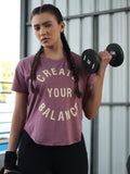 Women Round Neck Dry Fit Gym Sports Maroon