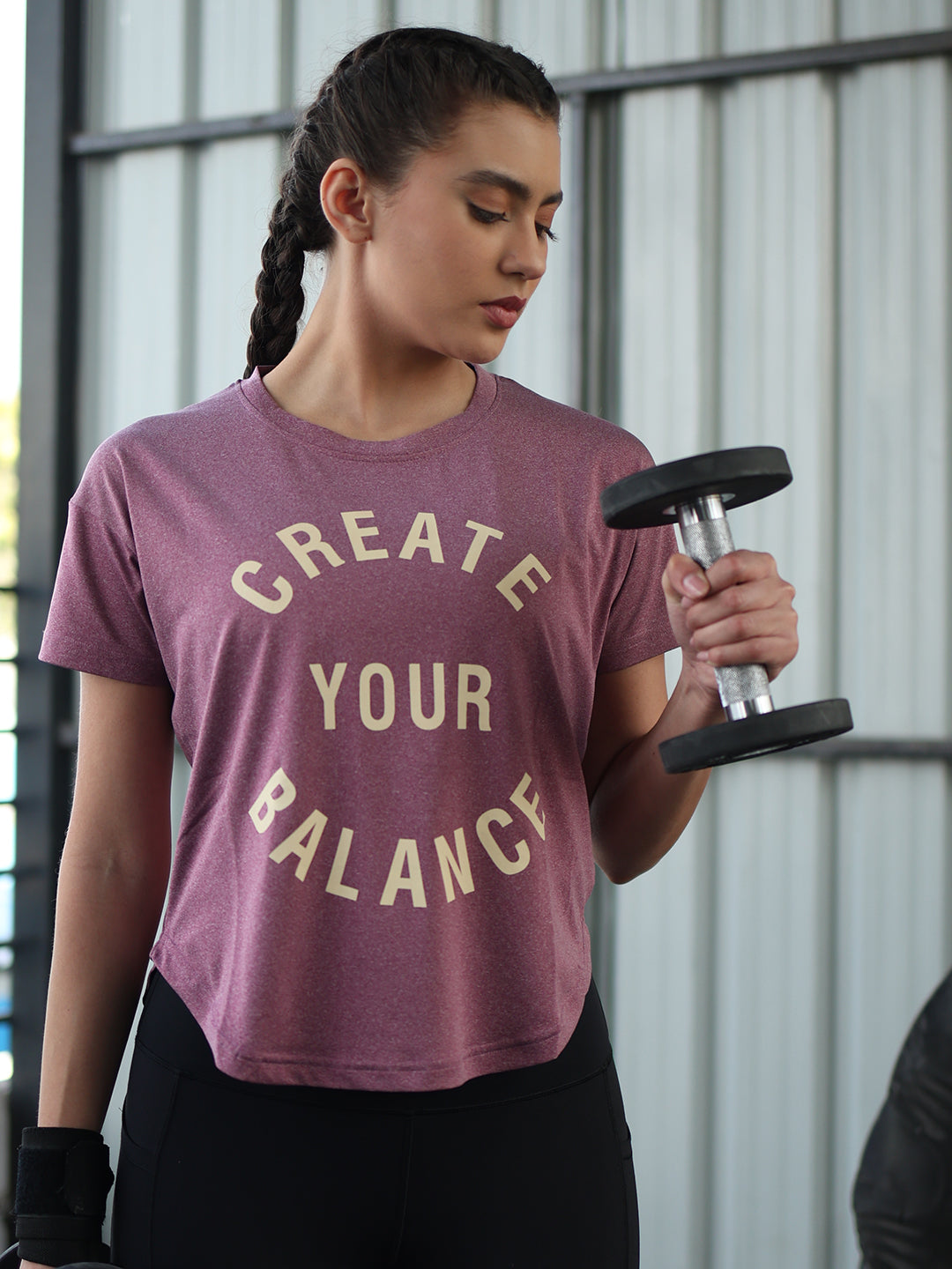Women Round Neck Dry Fit Gym Sports Maroon
