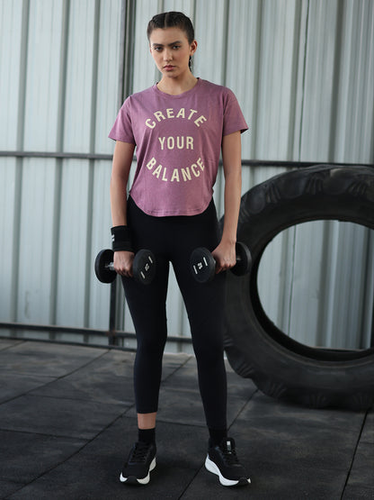 Women Round Neck Dry Fit Gym Sports Maroon