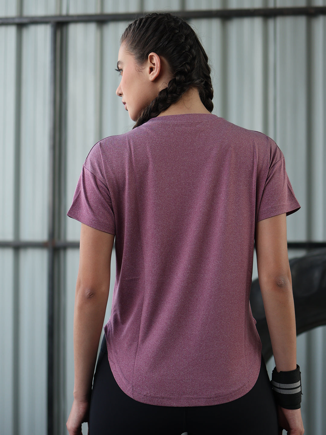 Women Round Neck Dry Fit Gym Sports Maroon