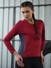 Women's Full Sleeves Gym Sports T-Shirt Maroon