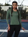 Women's Round Neck Active Wear Sports T-Shirt | CHKOKKO