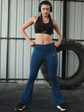 Women's High Waist Solid Flared Pants Indigo