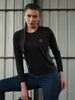Women's Full Sleeves Gym Sports T-Shirt Black