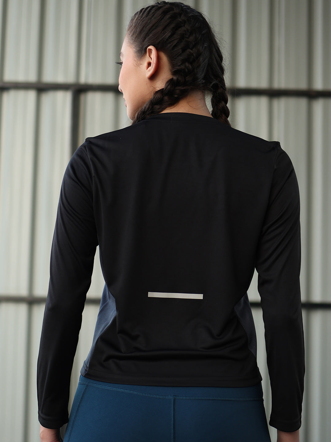 Women's Full Sleeves Gym Sports T-Shirt Black