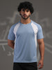 Men's Half Sleeves Dry Fit Gym T-shirt Blue White