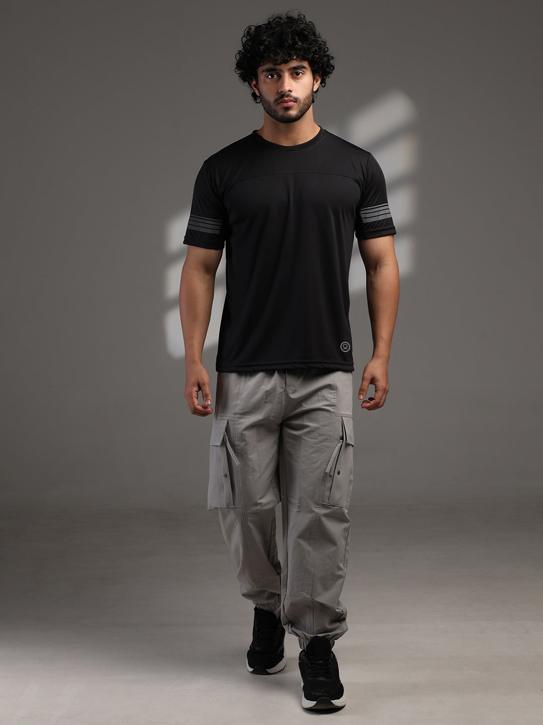 Men's Half Sleeves Dry Fit Gym T-shirt Black
