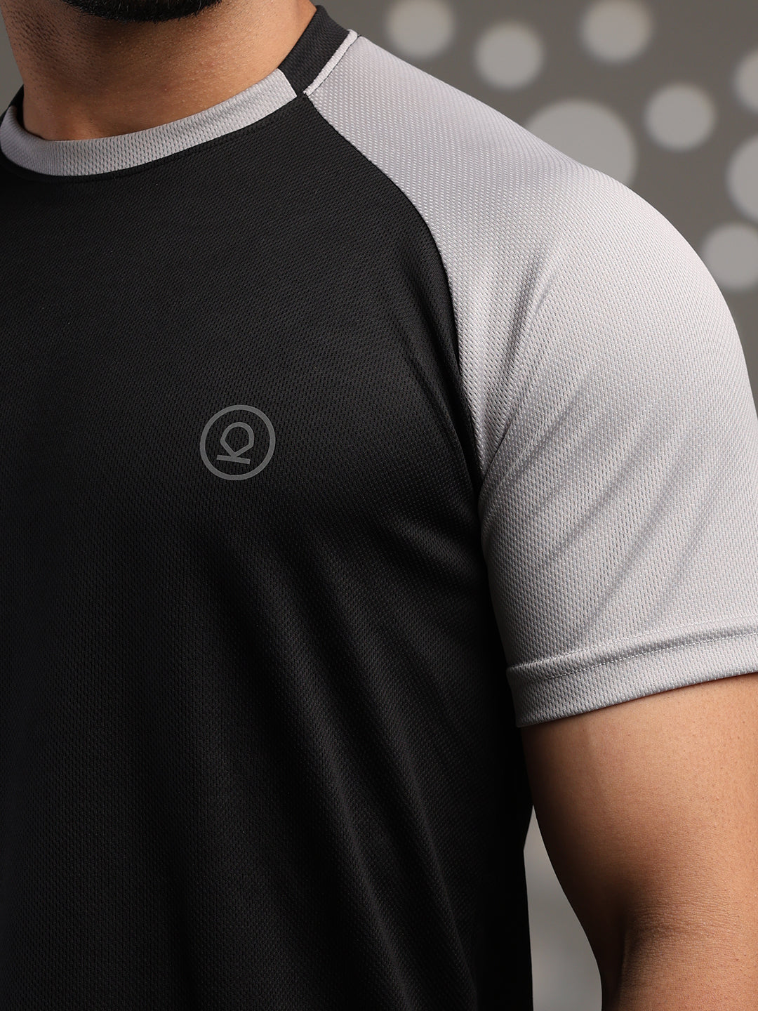 Men's Half Sleeves Sports Gym T-shirt Black Grey