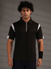 Men's Polo Neck Regular Fit Gym Sports Zipper T-Shirt