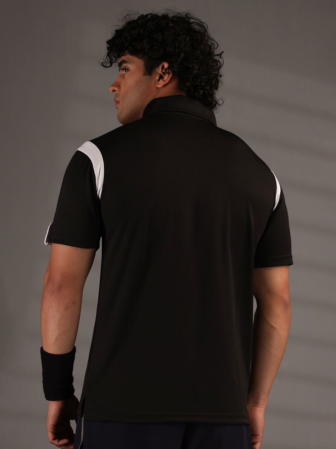 Men's Polo Neck Regular Fit Gym Sports Zipper T-Shirt